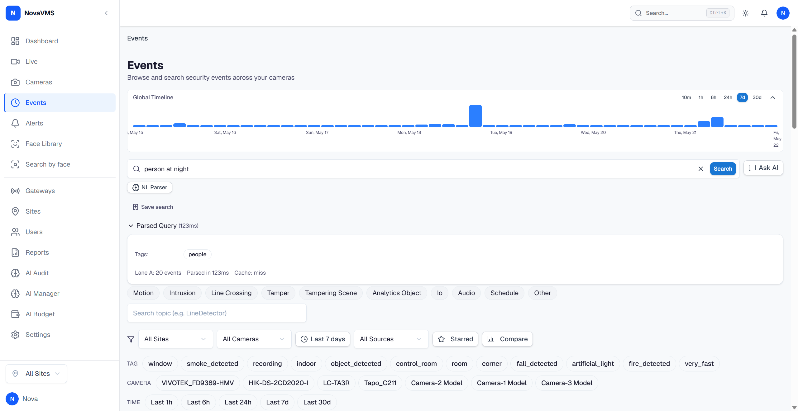 Parsed Query inspector showing how the natural-language query was interpreted