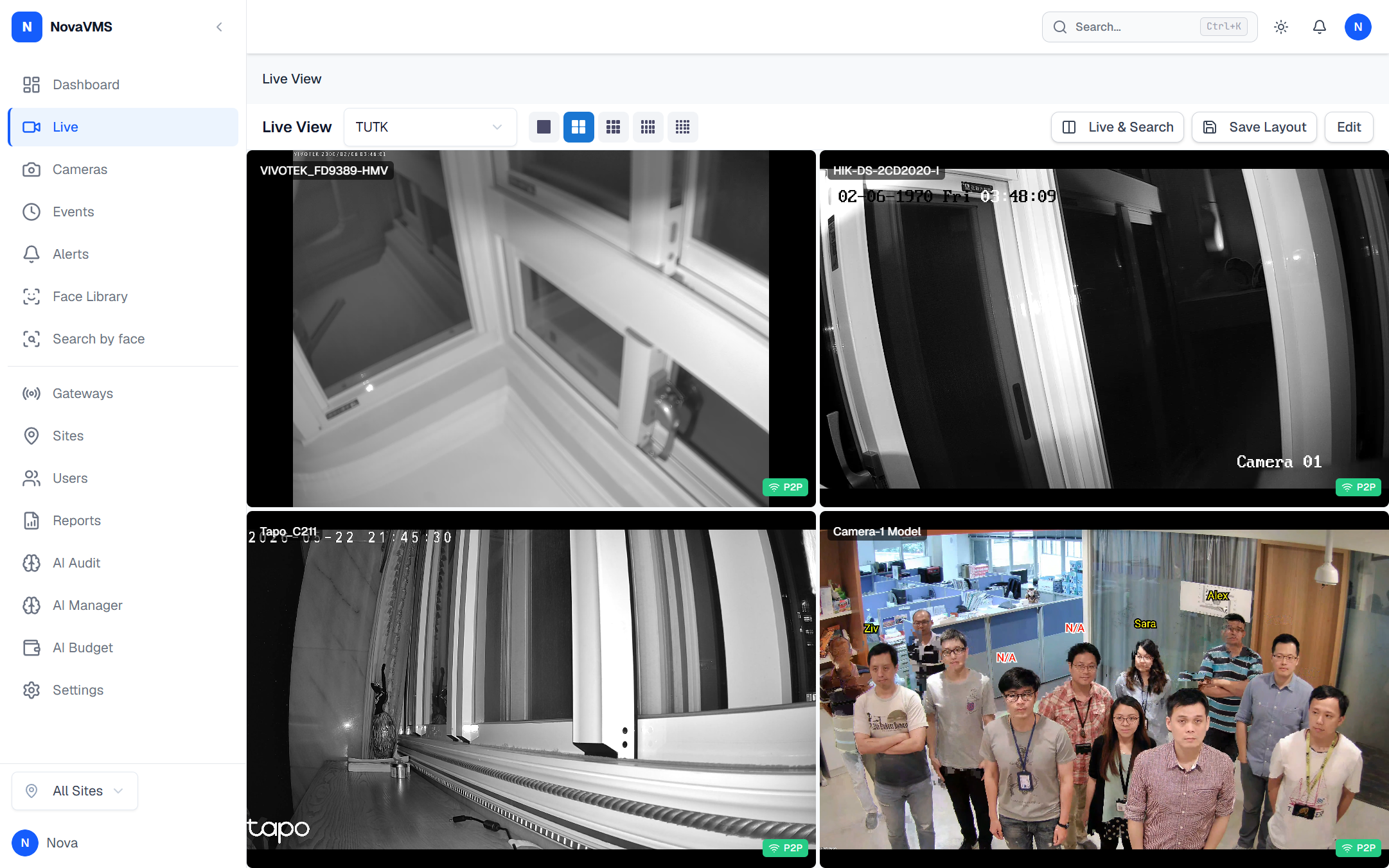 Live page with the Live link highlighted in the left sidebar